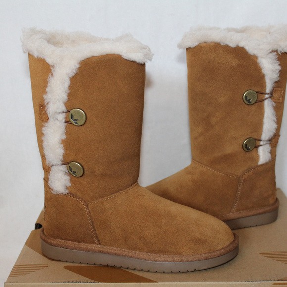 UGG KOOLABURRA SUEDE FUR TALL BOOTS CHESTNUT - Picture 7 of 8